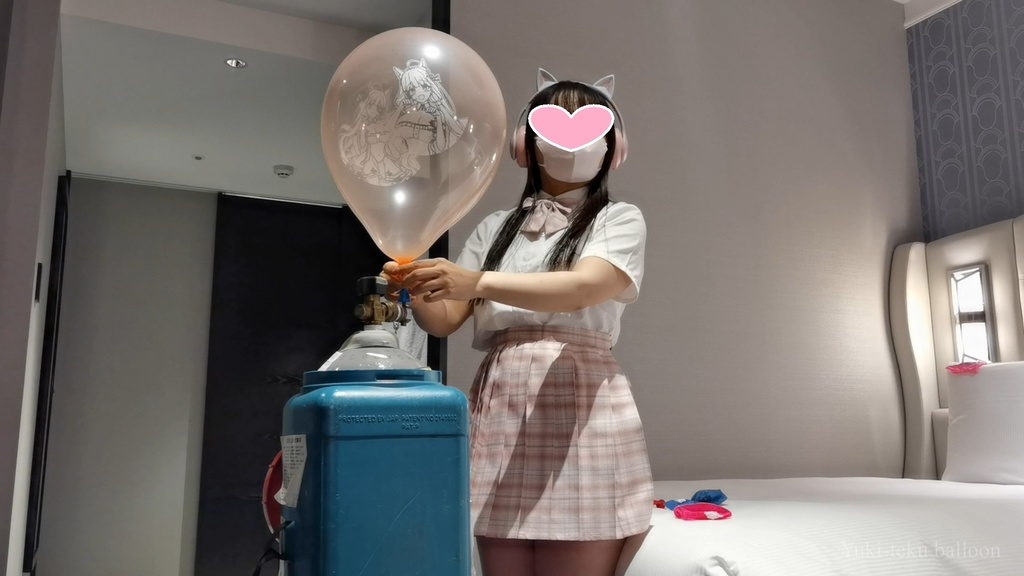 JK Mちゃんのヘリウム風船遊び4 JK style M-chan's Helium balloon play4