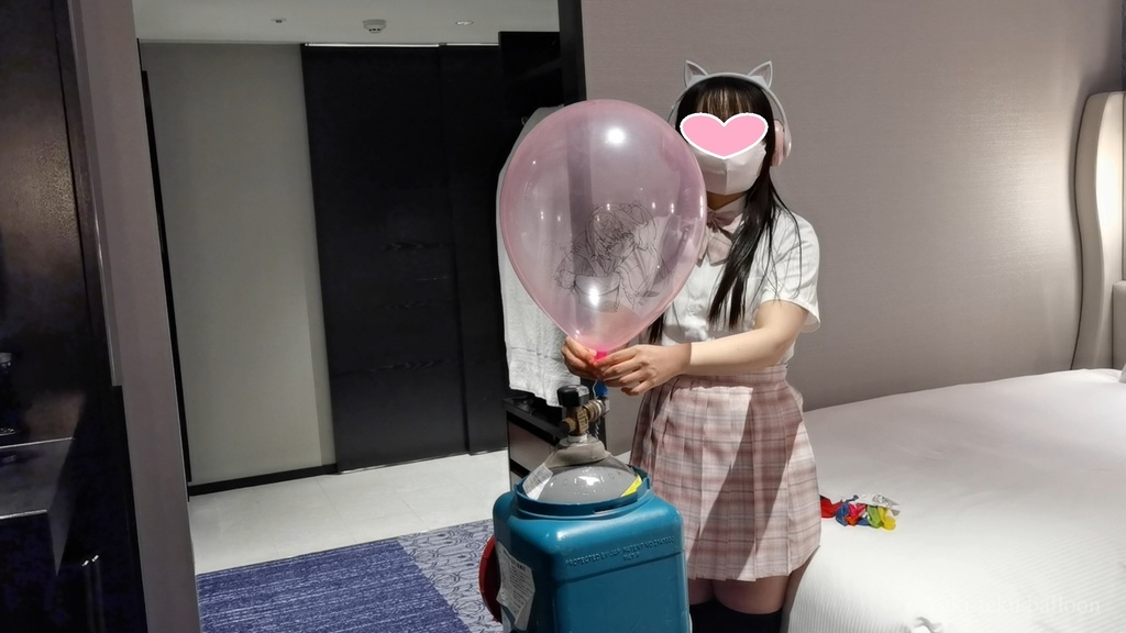 JK Mちゃんのヘリウム風船遊び4 JK style M-chan's Helium balloon play4