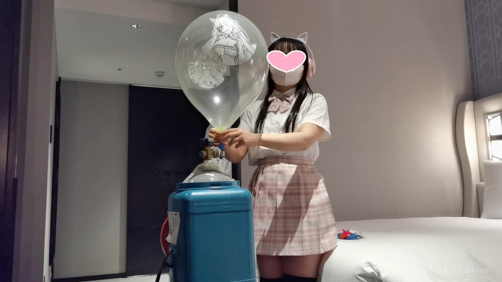 JK Mちゃんのヘリウム風船遊び4 JK style M-chan's Helium balloon play4