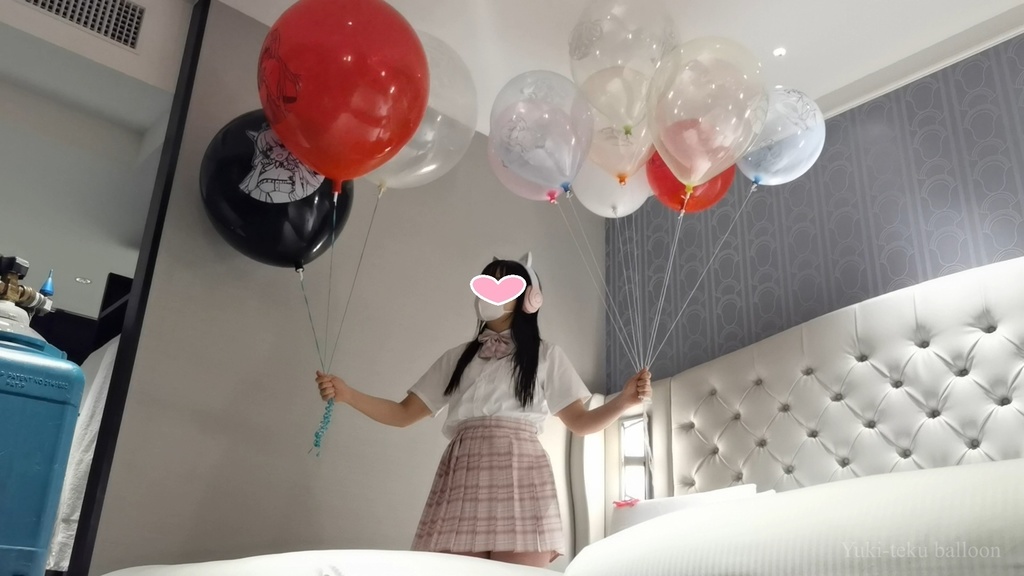 JK Mちゃんのヘリウム風船遊び4 JK style M-chan's Helium balloon play4