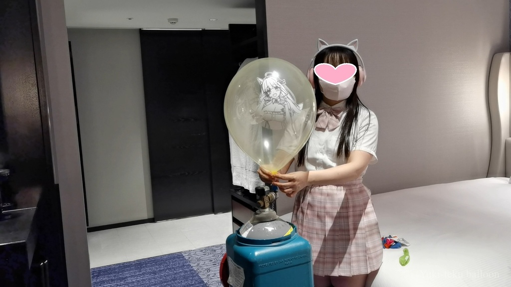 JK Mちゃんのヘリウム風船遊び4 JK style M-chan's Helium balloon play4