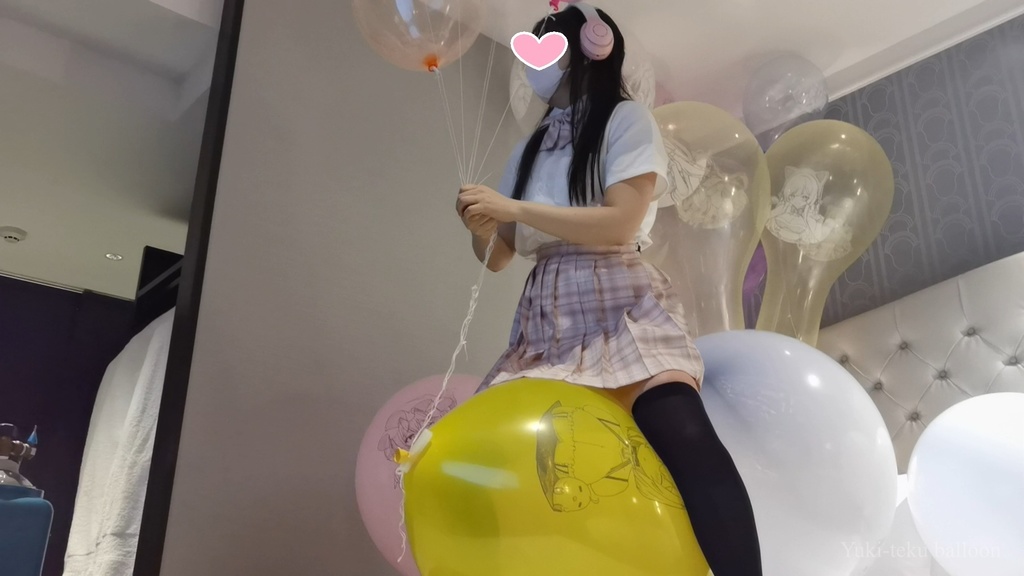 JK Mちゃんのイラスト風船遊び2 JK style M-chan's Anime balloon play2