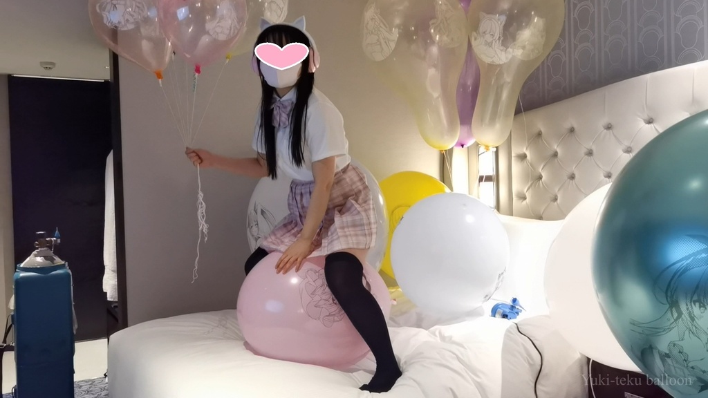 JK Mちゃんのイラスト風船遊び2 JK style M-chan's Anime balloon play2