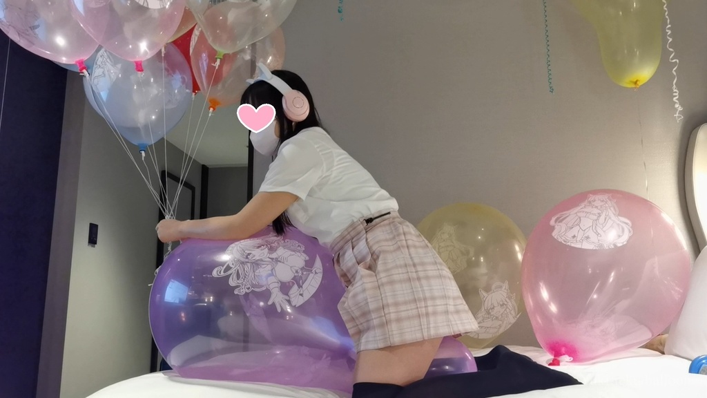 JK Mちゃんのロングネック風船遊び5 JK Style M-chan's Long-neck balloon play5
