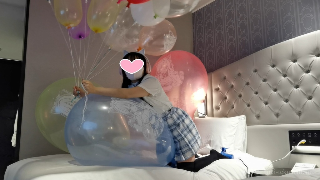 JK Mちゃんのロングネック風船遊び6 JK Style M-chan's Long-neck balloon play6