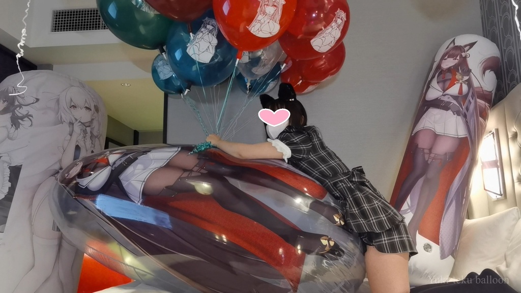 猫耳Mちゃんの空ビ遊び6 M-chan's inflatable play6