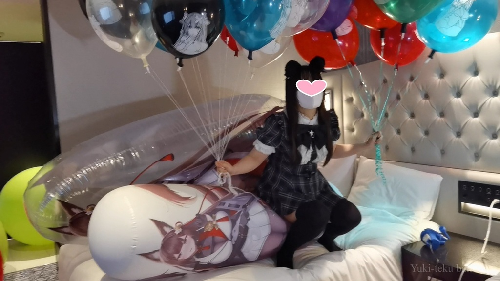 猫耳Mちゃんの空ビ遊び6 M-chan's inflatable play6
