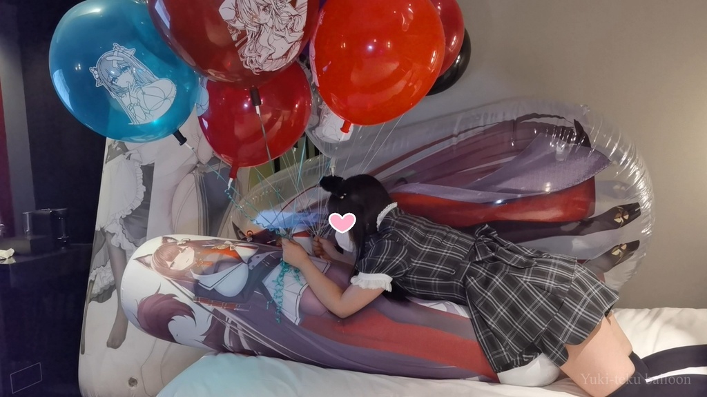 猫耳Mちゃんの空ビ遊び6 M-chan's inflatable play6