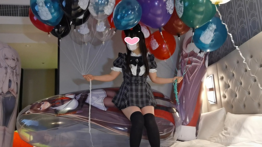 猫耳Mちゃんの空ビ遊び6 M-chan's inflatable play6