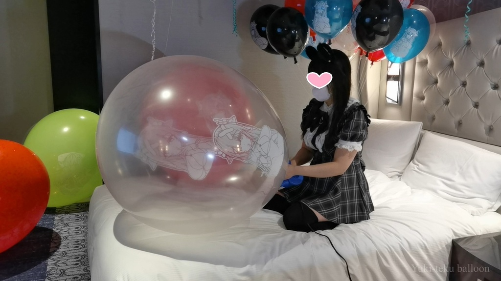 猫耳Mちゃんのイラスト風船遊び&ヘリウム風船割り M-chan's Anime balloon play & Helium balloon pop