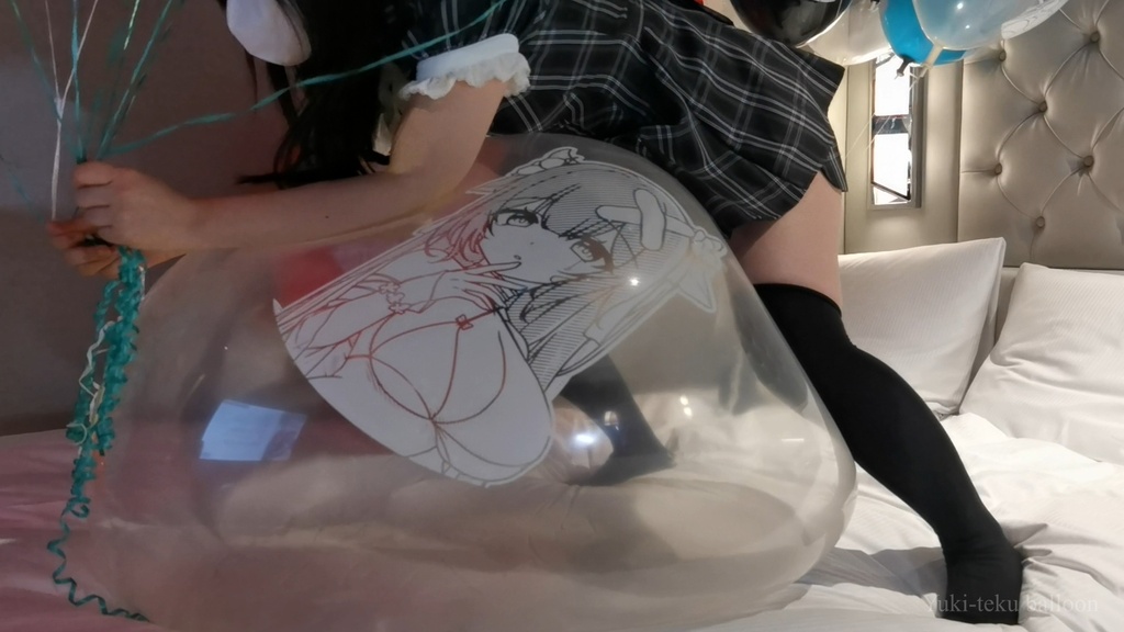 猫耳Mちゃんのイラスト風船遊び&ヘリウム風船割り M-chan's Anime balloon play & Helium balloon pop