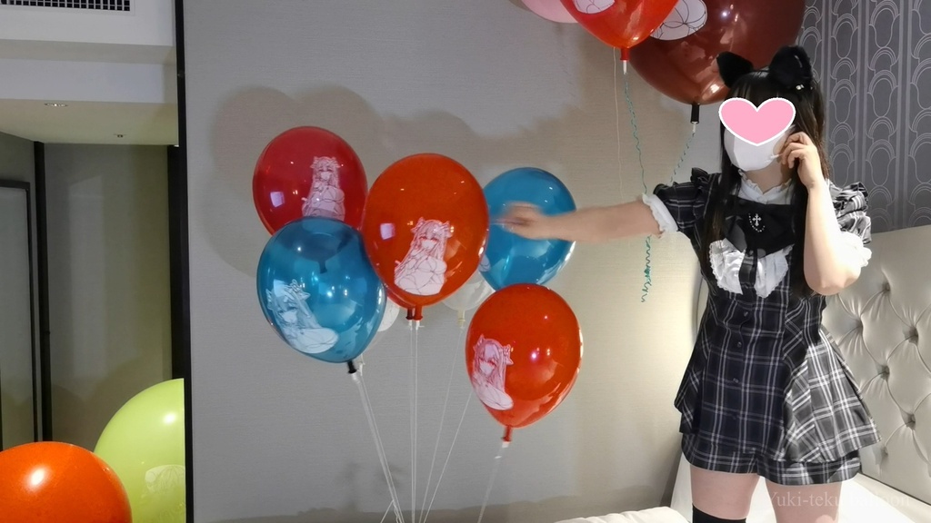 猫耳Mちゃんのイラスト風船遊び&ヘリウム風船割り M-chan's Anime balloon play & Helium balloon pop