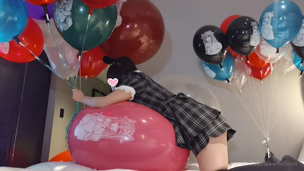 猫耳Mちゃんのイラスト風船遊び&ヘリウム風船割り M-chan's Anime balloon play & Helium balloon pop