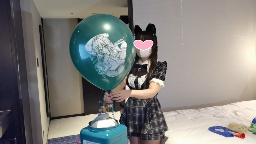 猫耳Mちゃんのイラスト風船遊び Cat ear M-chan's Anime balloon play