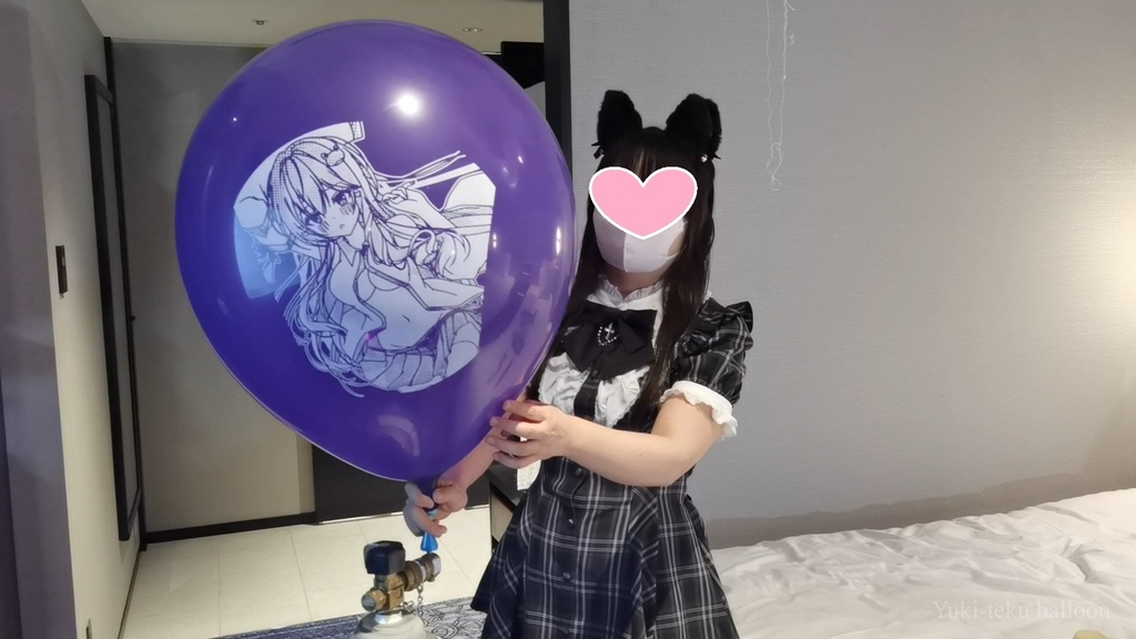 猫耳Mちゃんのイラスト風船遊び Cat ear M-chan's Anime balloon play