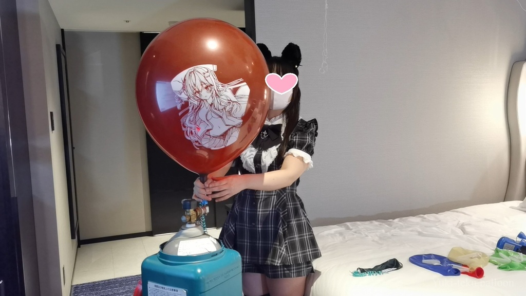 猫耳Mちゃんのイラスト風船遊び Cat ear M-chan's Anime balloon play