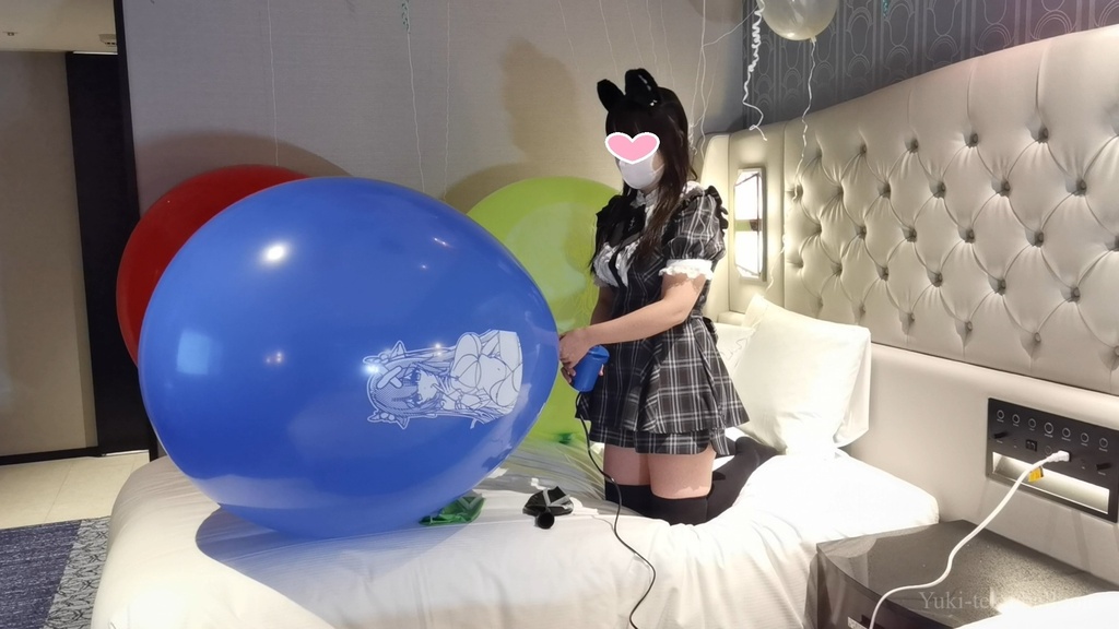 猫耳Mちゃんのイラスト風船遊び Cat ear M-chan's Anime balloon play