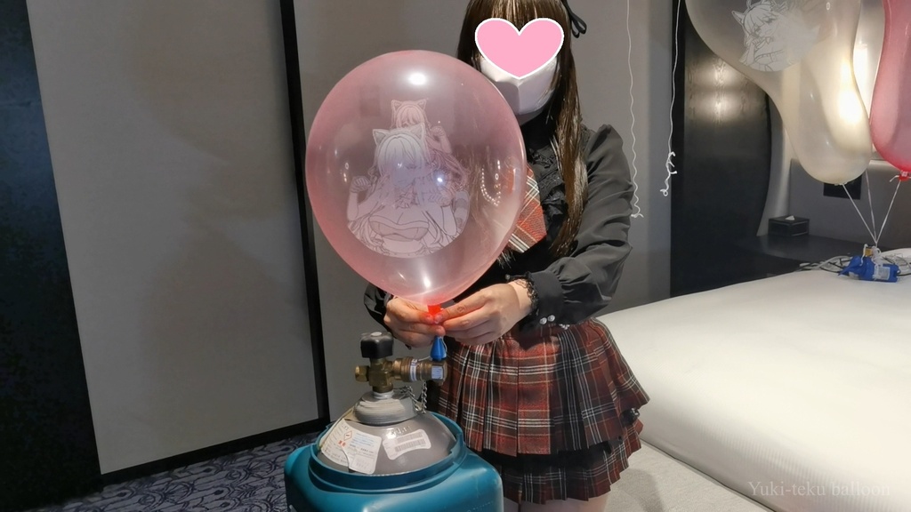Mちゃんのヘリウム風船遊び Cat ear M-chan's Helium balloon play