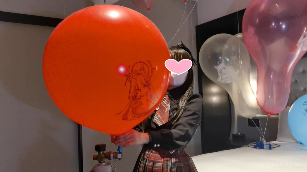 Mちゃんのヘリウム風船遊び Cat ear M-chan's Helium balloon play