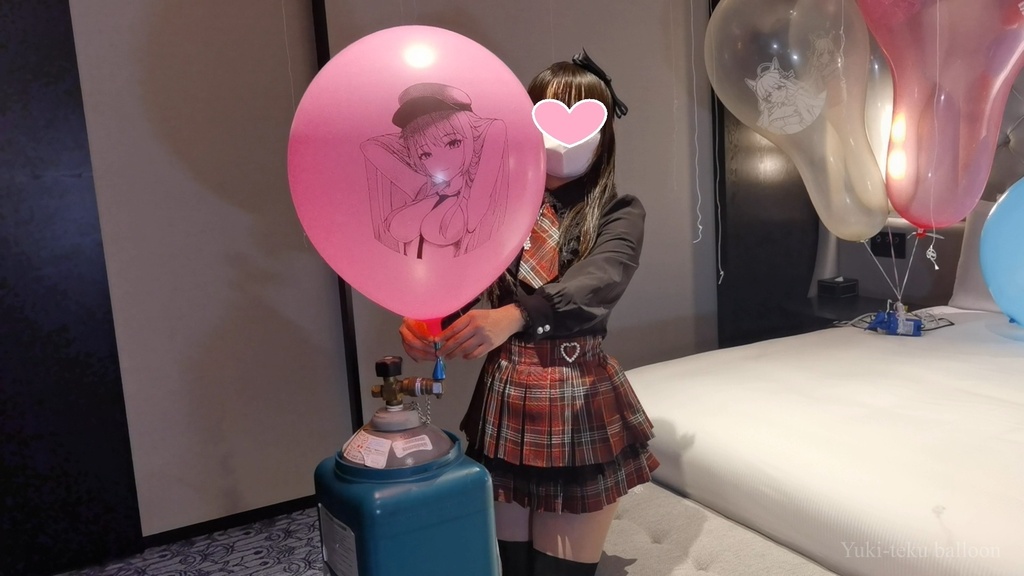 Mちゃんのヘリウム風船遊び Cat ear M-chan's Helium balloon play