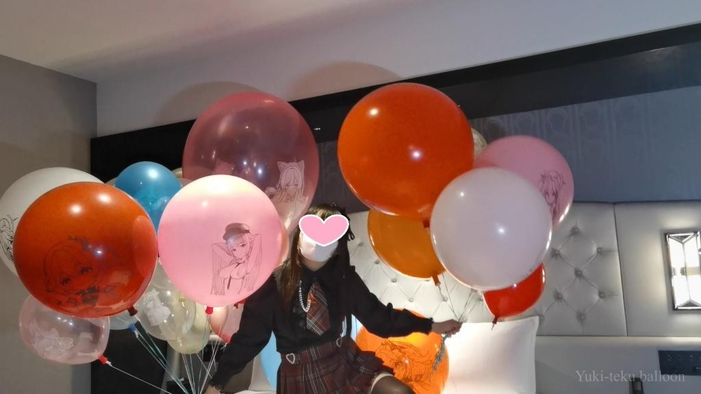 Mちゃんのヘリウム風船遊び Cat ear M-chan's Helium balloon play