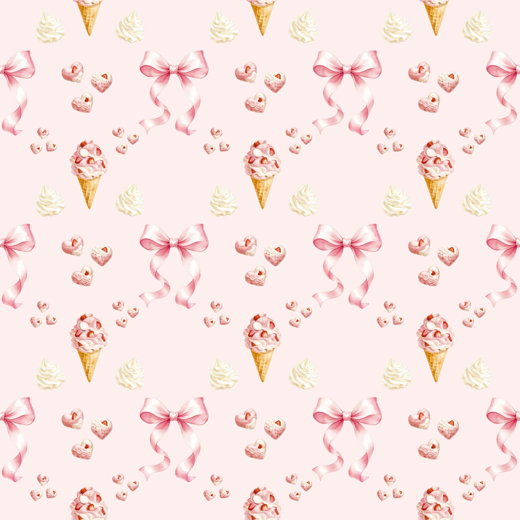 リボン&スイーツ デジタルペーパー3枚セット(3600×3600px / PNG)