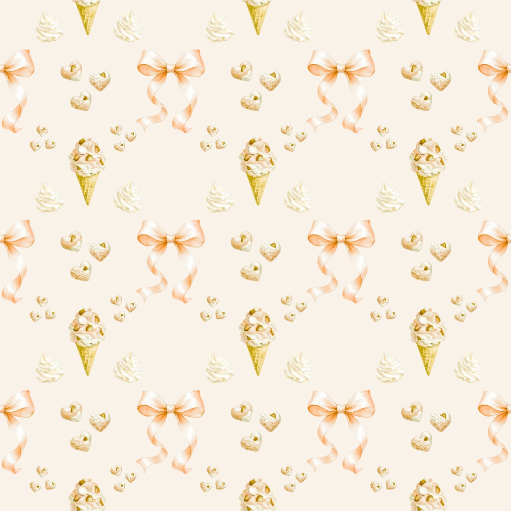 リボン&スイーツ デジタルペーパー3枚セット(3600×3600px / PNG)
