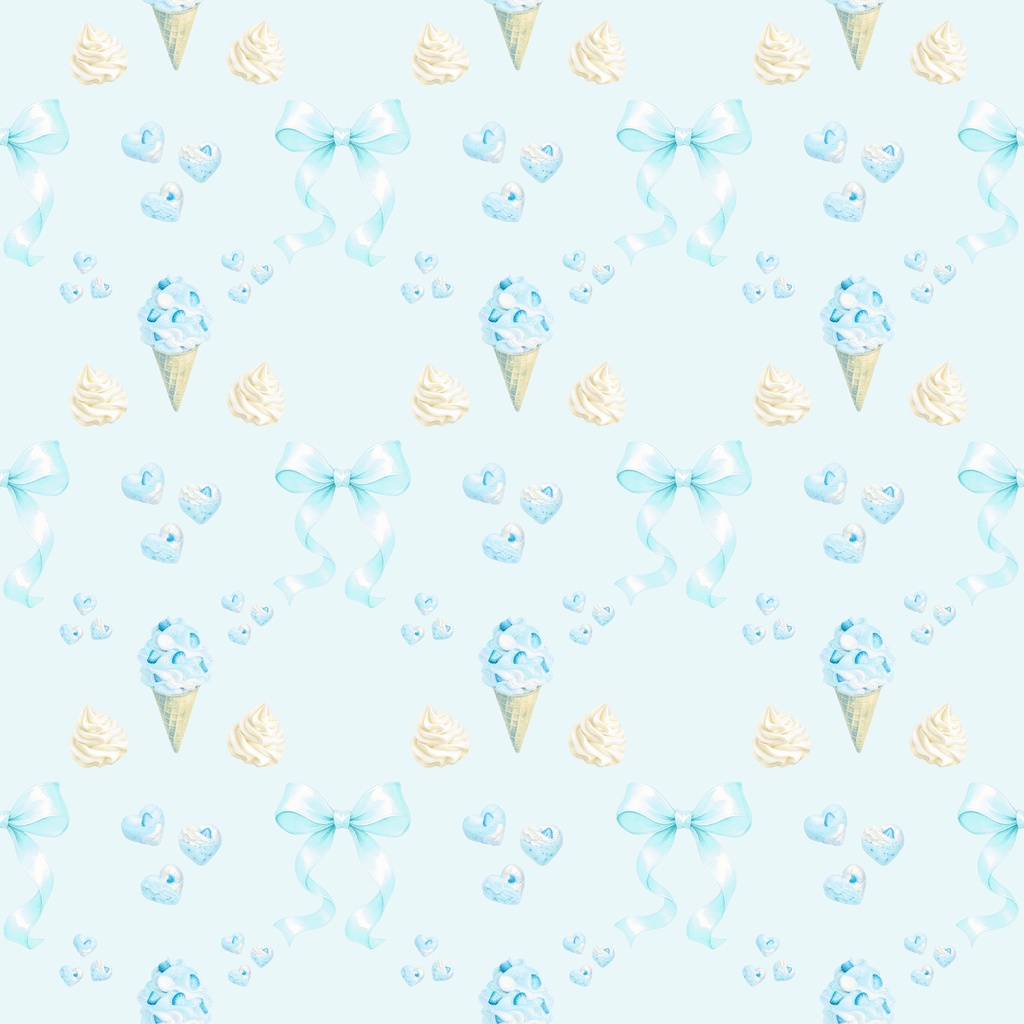 リボン&スイーツ デジタルペーパー3枚セット(3600×3600px / PNG)