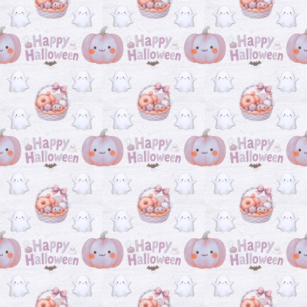 おばけとかぼちゃのパステルハロウィン|デジタルペーパー3色セット