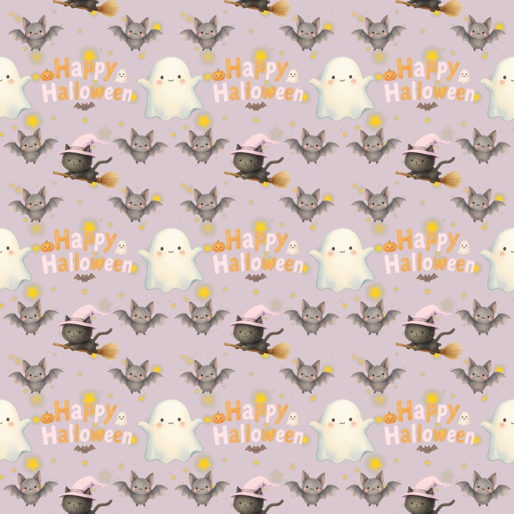 空飛ぶ黒猫とおばけのハロウィン デジタルペーパー 3色セット