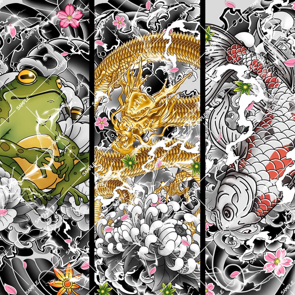 CLIP STUDIO PAINT いれずみ / 刺青 / 入墨 Irezumi Tattoo Brush Pack