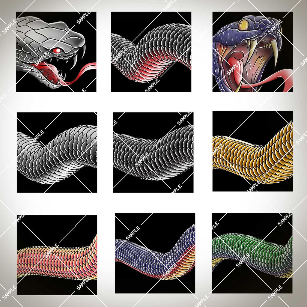 Clip Studio Paint - 蛇 SNAKE Brush Pack + BONUS 刺青 / 入墨