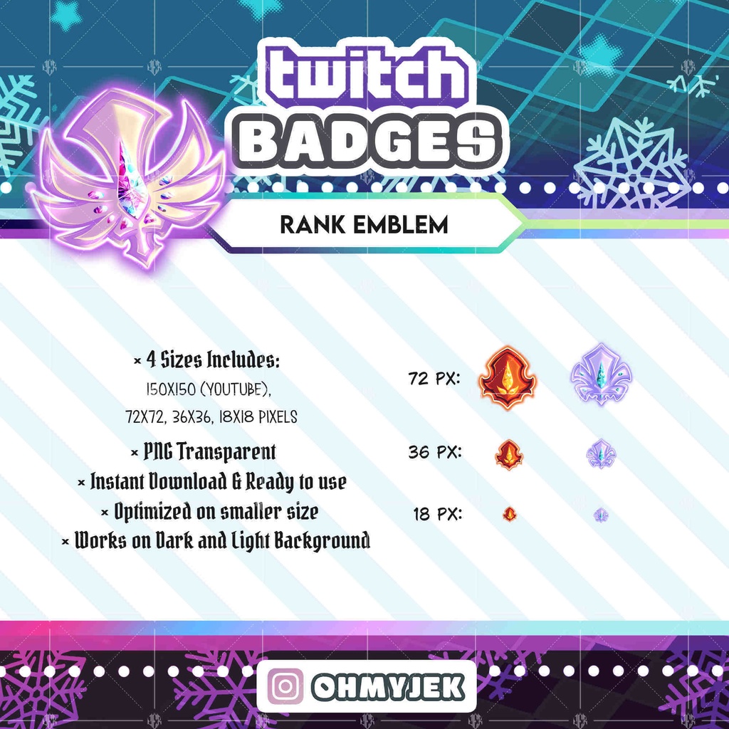 【Twitch・YouTube】サブスクバッジ・Shield Emblem Bit Badges
