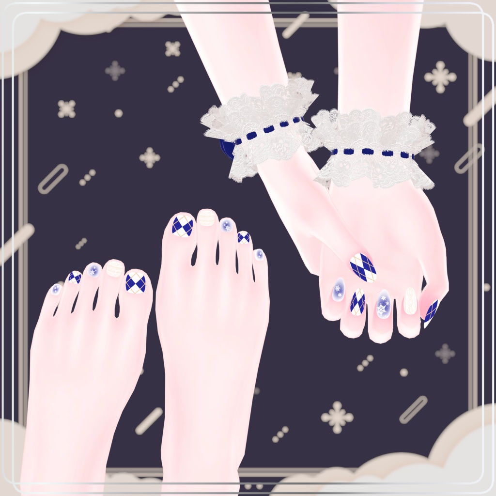 アーガイルネイル【シンプルジェルネイル -Simple Gel Nail-用テクスチャ】