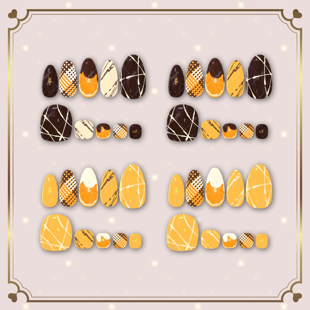 フルーツチョコネイル【シンプルジェルネイル -Simple Gel Nail-用テクスチャ】