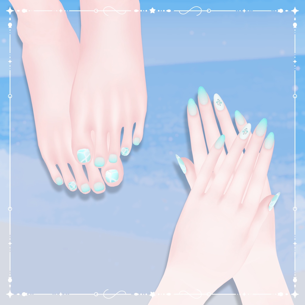 期間限定無料💎Sea Glass Nail【シンプルジェルネイル -Simple Gel Nail-用テクスチャ】