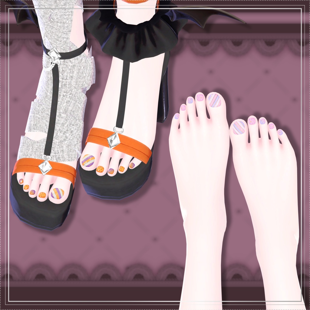 【無料/Freeあり】なんとなくハロウィンネイル【シンプルジェルネイル -Simple Gel Nail-用テクスチャ】