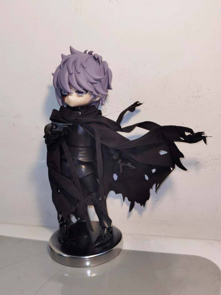 1/12　フード付きマント　廃土風　戦損マント　ブラック