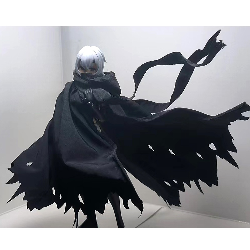 大1/12　フード付きマント　廃土風　戦損マント　ブラック