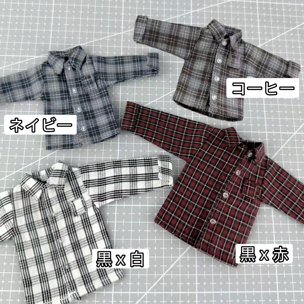 大1/12ドール チェックシャツ 阿巳2.0 阿巳3.0 西西里往事