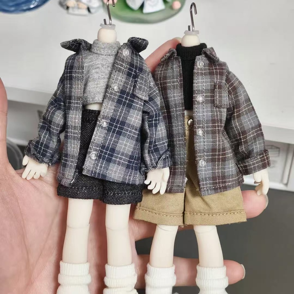 大1/12ドール　チェックシャツ　阿巳2.0　阿巳3.0　西西里往事