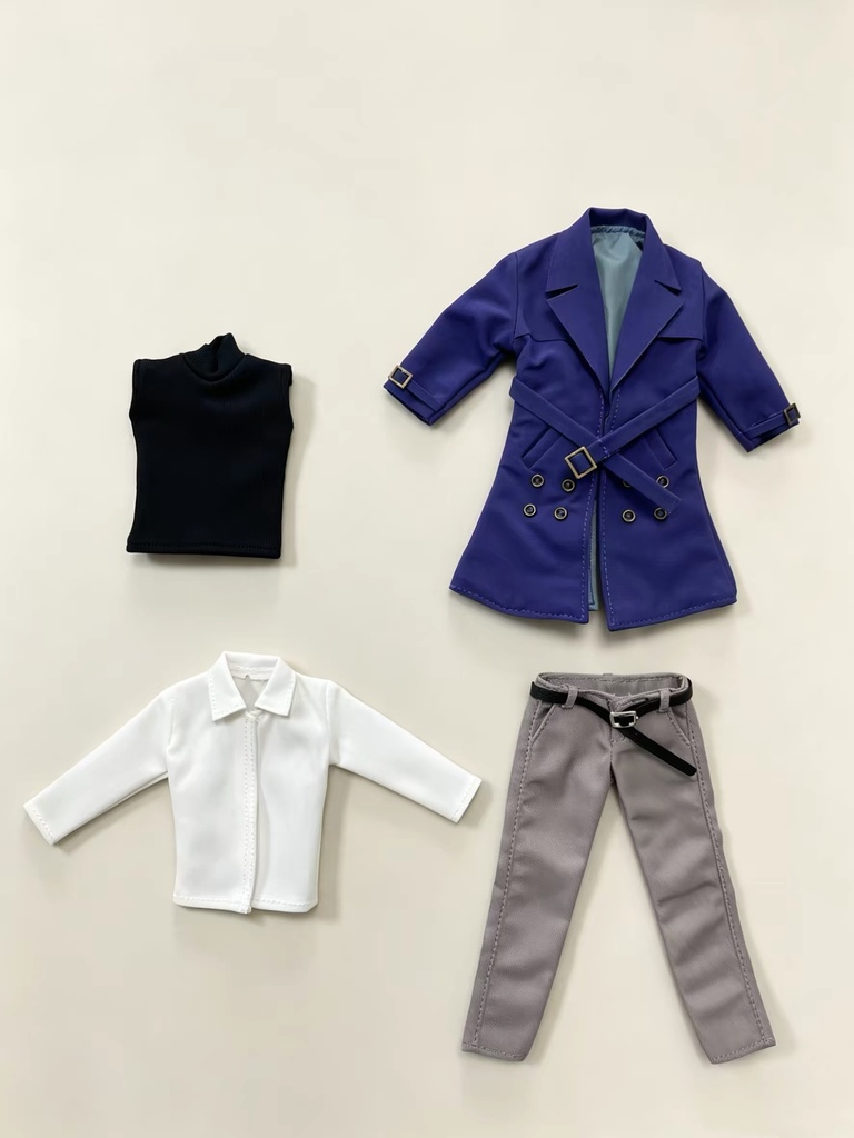 【5点セット】1/12ドール服 トレンチコート スラックス