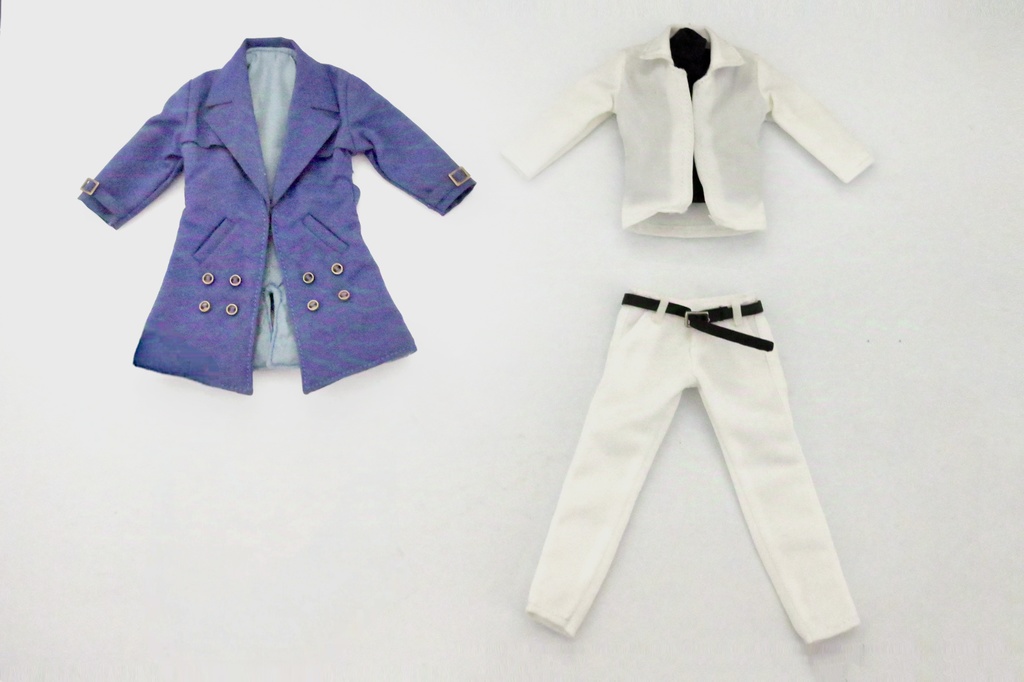 【5点セット】1/12ドール服 トレンチコート スラックス