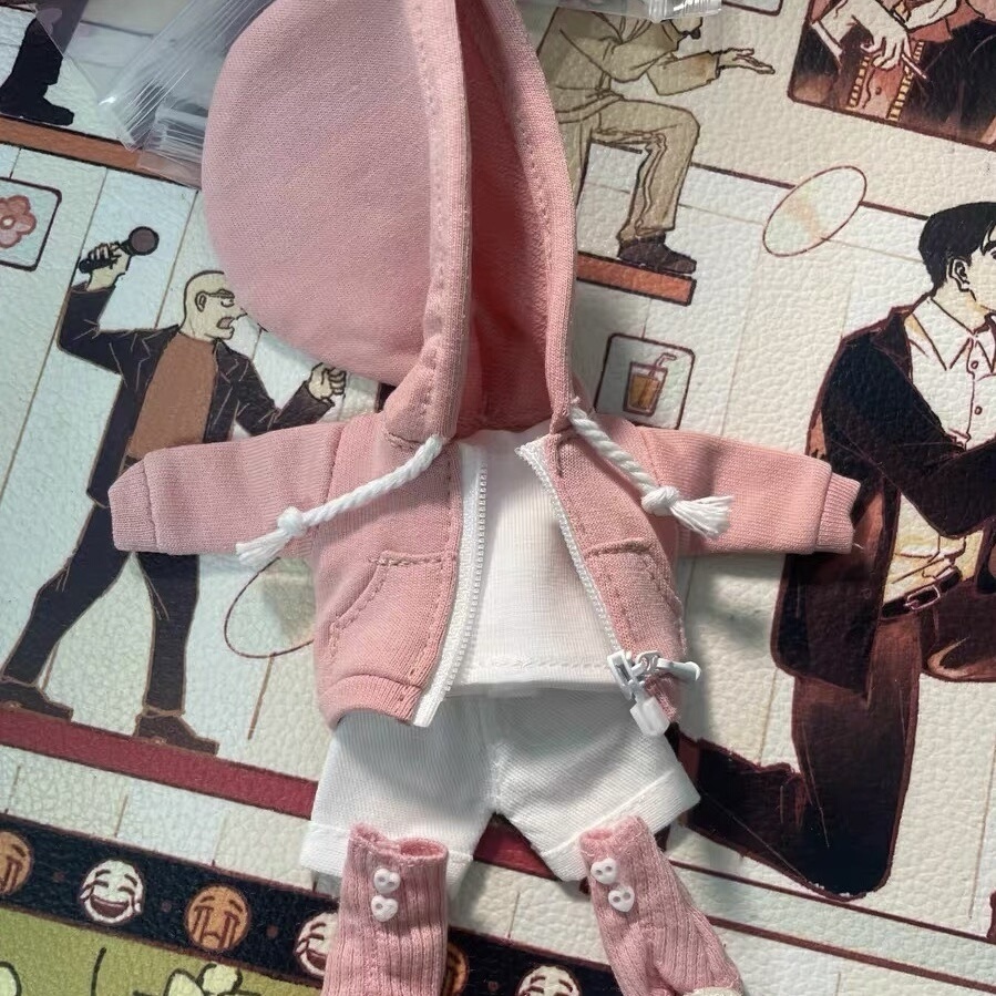 1/12ドール ゆるパーカーコーデ ピンク 3点セット