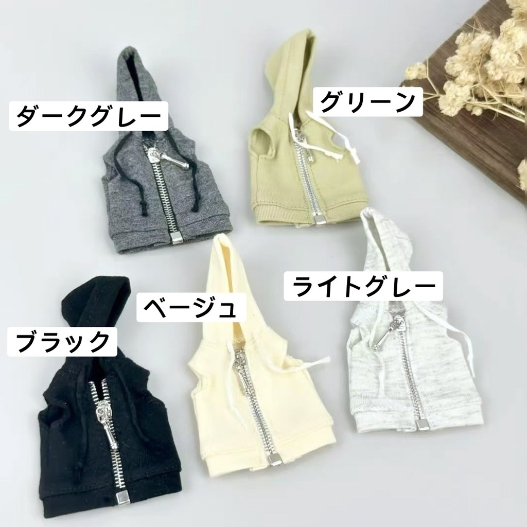 大1/12ドール ジップパーカー ノースリーブ
