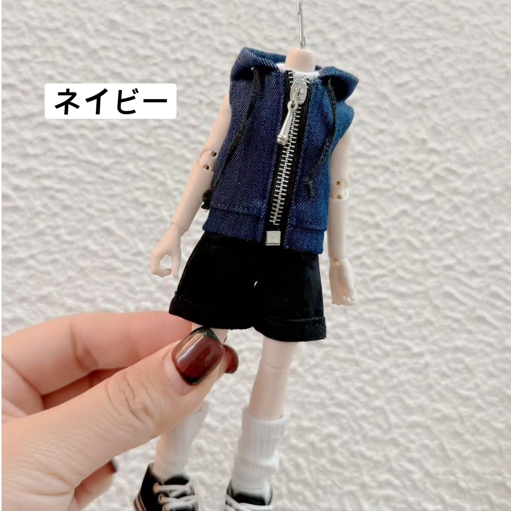 大1/12ドール ジップパーカー ノースリーブ