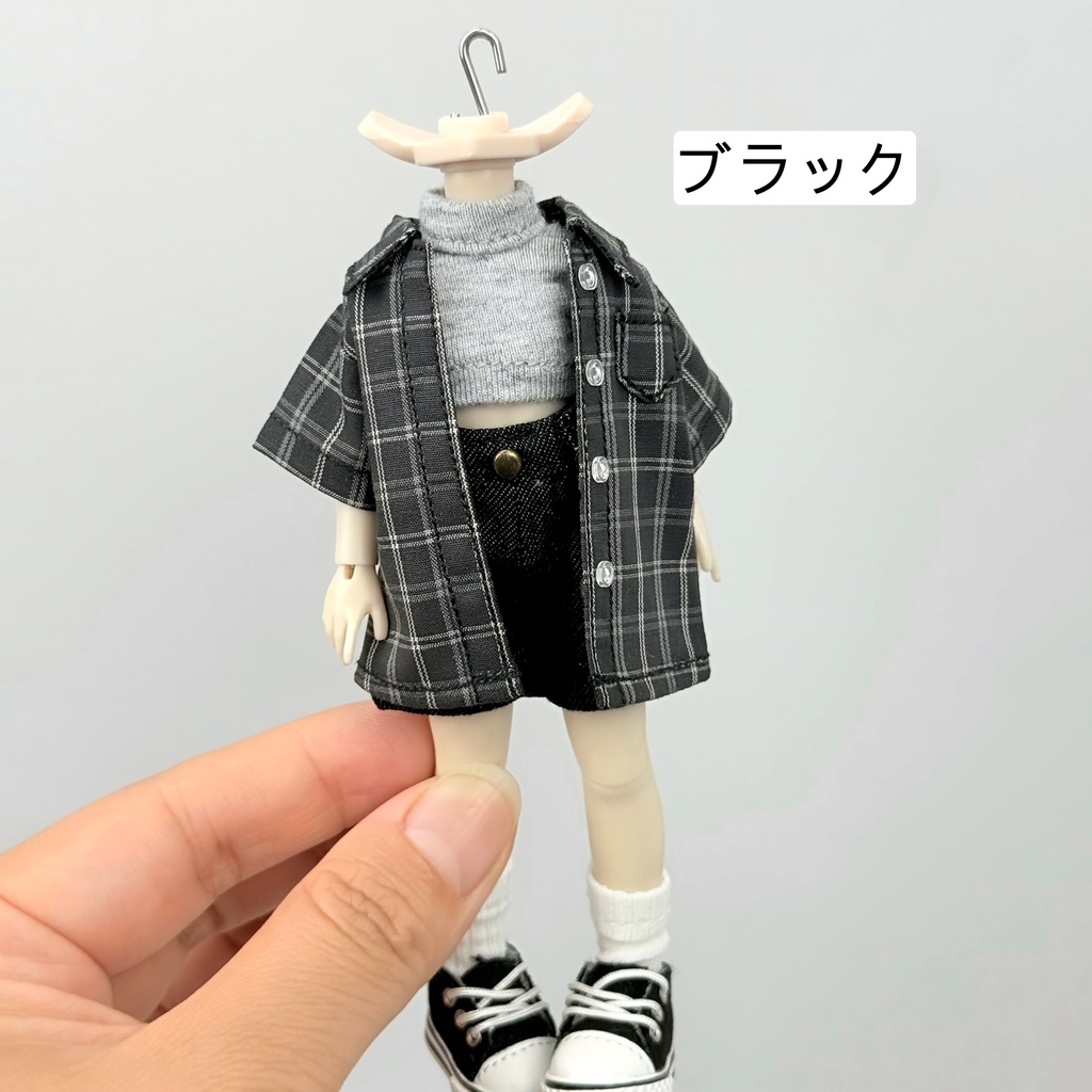 大1/12 1/8 半袖チェックシャツ