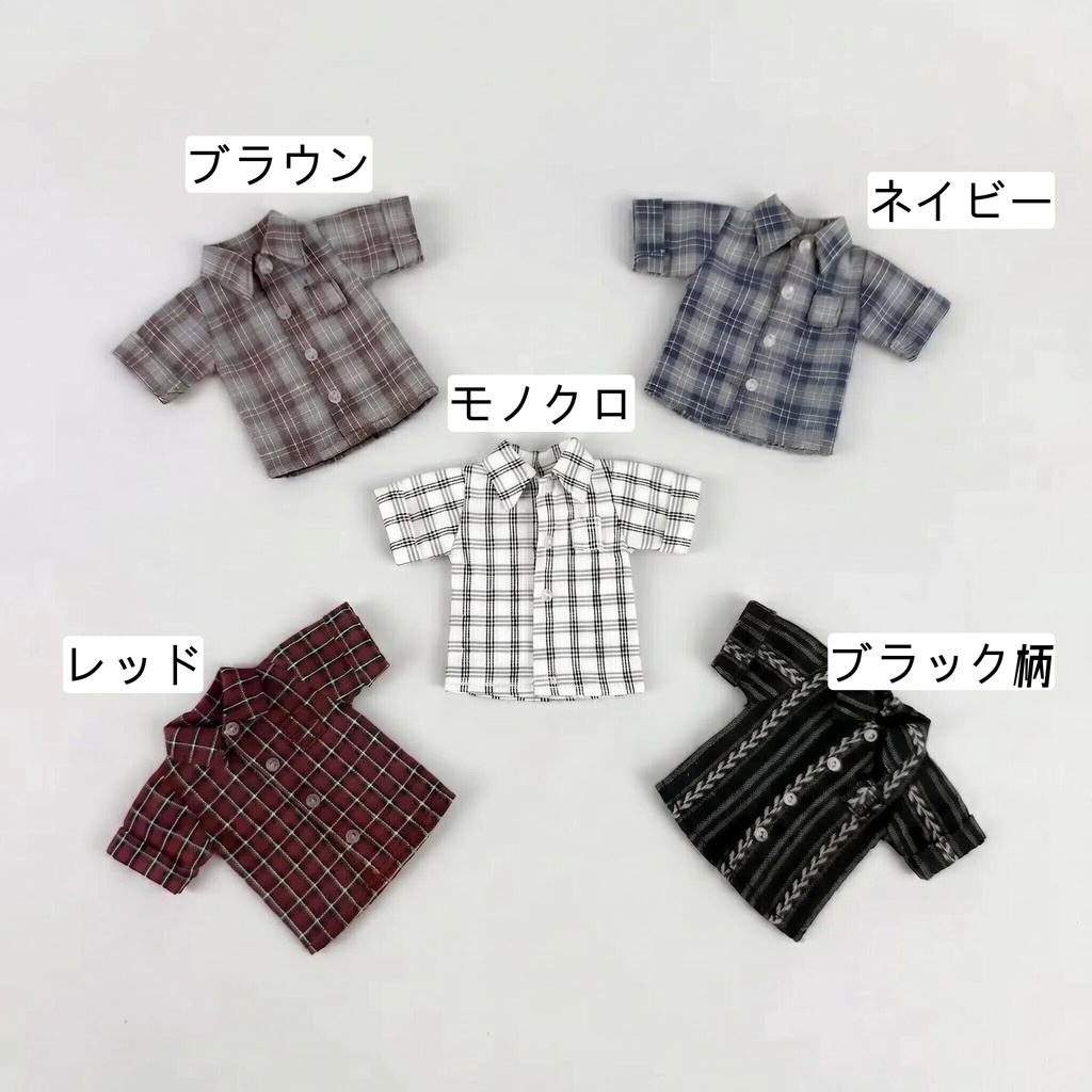 大1/12 1/8 半袖チェックシャツ