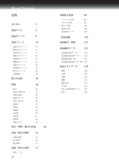 Race of Nture(Shared†FantasiaTRPGサプリメント vol.2)