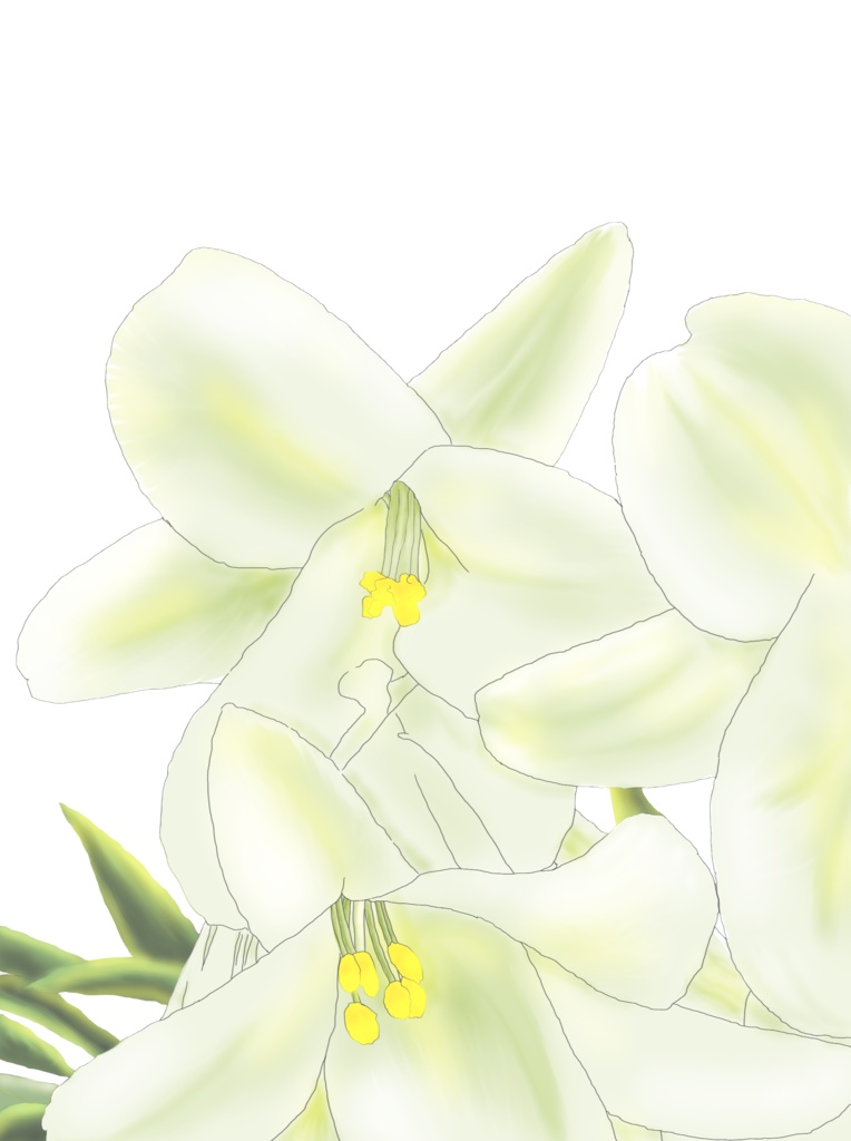 【三つの花束 free material】パープルローズ・ユリ・ペチュニア PNGイラスト素材 * flower material Rose, Lily, Petunia